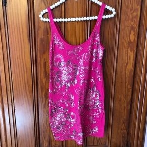 Pink sequined express top